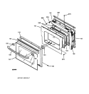 LOWER OVEN DOOR Diagram and Parts List for JKP27BA1BB  General Electric Wall Oven