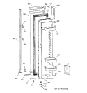 FREEZER DOOR Diagram and Parts List for TPJ24BIBCWW  General Electric Refrigerator