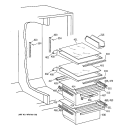 FRESH FOOD SHELVES Diagram and Parts List for CSX22GRBCAA  Hotpoint Refrigerator