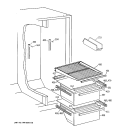 FRESH FOOD SHELVES Diagram and Parts List for CSX22BCBCWH  Hotpoint Refrigerator