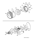 DRUM, HEATER ASM., BLOWER & DRIVE ASSEMBLY Diagram and Parts List for NLLR113EV0WW  Hotpoint Dryer