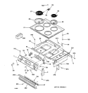 CONTROL PANEL & COOKTOP Diagram and Parts List for JMP28BA1WH  General Electric Range