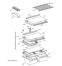 SHELF PARTS Diagram and Parts List for TBX18GABRRWW  General Electric Refrigerator