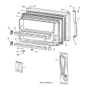 FREEZER DOOR Diagram and Parts List for TBX21AABRRAA  General Electric Refrigerator