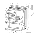 FRESH FOOD DOOR Diagram and Parts List for TBX21AABRRAA  General Electric Refrigerator