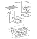 SHELF PARTS Diagram and Parts List for TBX21AABRRAA  General Electric Refrigerator