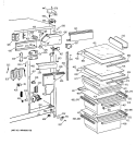 FRESH FOOD SECTION Diagram and Parts List for TFT25JWBCWW  General Electric Refrigerator