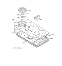 COOKTOP Diagram and Parts List for JGP636WEV7WW  General Electric Cooktop