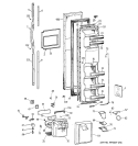 FREEZER DOOR Diagram and Parts List for TFT25PRBCWW  General Electric Refrigerator