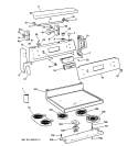 CONTROL PANEL & COOKTOP Diagram and Parts List for JB970SB1SS  General Electric Range
