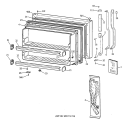 FREEZER DOOR Diagram and Parts List for CTX18CIBQRWW  Hotpoint Refrigerator