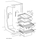 FRESH FOOD SHELVES Diagram and Parts List for CSX25MRCBWW  Hotpoint Refrigerator
