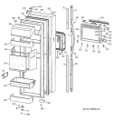 FRESH FOOD DOOR Diagram and Parts List for MSK30DHBCAA  General Electric Refrigerator