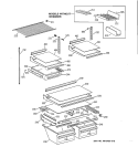 SHELF PARTS Diagram and Parts List for TBX21IABRRAA  General Electric Refrigerator