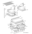 SHELF PARTS Diagram and Parts List for TBX21NIBRRWW  General Electric Refrigerator