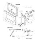 DOOR, CONTROL PANEL & WIRING Diagram and Parts List for JE1040GB01  General Electric Microwave