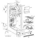 FREEZER SECTION Diagram and Parts List for TFX25PABCWW  General Electric Refrigerator