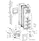 FREEZER DOOR Diagram and Parts List for TFX25PRBCWW  General Electric Refrigerator