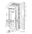 FRESH FOOD DOOR Diagram and Parts List for TFX27PPBBWW  General Electric Refrigerator