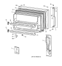 FREEZER DOOR Diagram and Parts List for TBX21CIBRRWW  General Electric Refrigerator