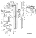 FRESH FOOD DOOR Diagram and Parts List for TFG30PFCCWW  General Electric Refrigerator