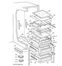 FRESH FOOD SHELVES Diagram and Parts List for TFG30PFCCWW  General Electric Refrigerator