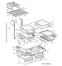 SHELF PARTS Diagram and Parts List for TBX22PIBRRAA  General Electric Refrigerator