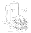 FRESH FOOD SHELVES Diagram and Parts List for TFX25JPCCWW  General Electric Refrigerator