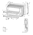 FREEZER DOOR Diagram and Parts List for TBT24JABTRAA  General Electric Refrigerator