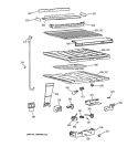 COMPARTMENT SEPARATOR PARTS Diagram and Parts List for TBT24JABTRAA  General Electric Refrigerator