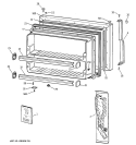 FREEZER DOOR Diagram and Parts List for TBX24JABRRAA  General Electric Refrigerator