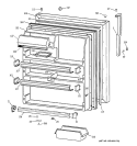 FRESH FOOD DOOR Diagram and Parts List for TBX24JABRRAA  General Electric Refrigerator
