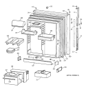 FRESH FOOD DOOR Diagram and Parts List for TBX25PRBSLAA  General Electric Refrigerator