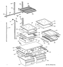 SHELF PARTS Diagram and Parts List for TBX25PRBSLAA  General Electric Refrigerator