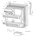 FRESH FOOD DOOR Diagram and Parts List for TBI18JIBURWW  General Electric Refrigerator