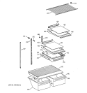 SHELF PARTS Diagram and Parts List for TBI18JIBURWW  General Electric Refrigerator