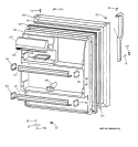 FRESH FOOD DOOR Diagram and Parts List for TBT18JABURWW  General Electric Refrigerator
