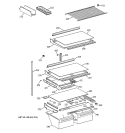 SHELF PARTS Diagram and Parts List for TBX21GABRRWW  General Electric Refrigerator