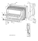 FREEZER DOOR Diagram and Parts List for CTI18GIBURWW  Hotpoint Refrigerator