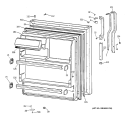 FRESH FOOD DOOR Diagram and Parts List for MTX18DABRRAA  General Electric Refrigerator