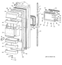 FRESH FOOD DOOR Diagram and Parts List for MSG28DHCCWW  General Electric Refrigerator