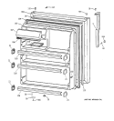 FRESH FOOD DOOR Diagram and Parts List for TBX21NICBRWW  General Electric Refrigerator