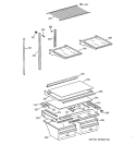 SHELF PARTS Diagram and Parts List for TBX22FICBRWW  General Electric Refrigerator
