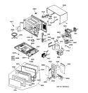 Section Diagram and Parts List for JE1340WB01  General Electric Microwave