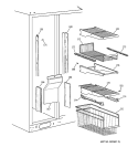 FREEZER SHELVES Diagram and Parts List for TPG24BFCCBB  General Electric Refrigerator