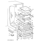 FRESH FOOD SHELVES Diagram and Parts List for TPG24BFCCBB  General Electric Refrigerator