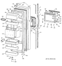 FRESH FOOD DOOR Diagram and Parts List for TPG24PFCCWW  General Electric Refrigerator