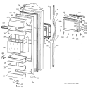 FRESH FOOD DOOR Diagram and Parts List for TFJ28PFBCWW  General Electric Refrigerator