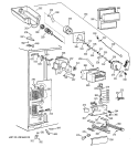 FREEZER SECTION Diagram and Parts List for TFJ28PFBCWW  General Electric Refrigerator