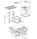 SHELF PARTS Diagram and Parts List for TBM18JACCRWW  General Electric Refrigerator